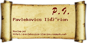 Pavlekovics Ilárion névjegykártya